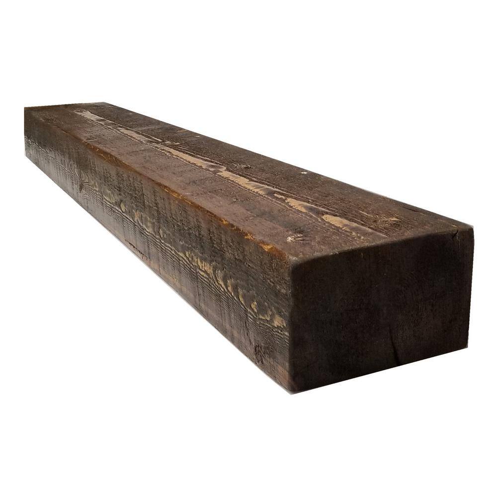 Solid Spruce Rough-Hewn Mantel 72 in. x 5 in. x 8 in. Fireplace Shelf 86026-076