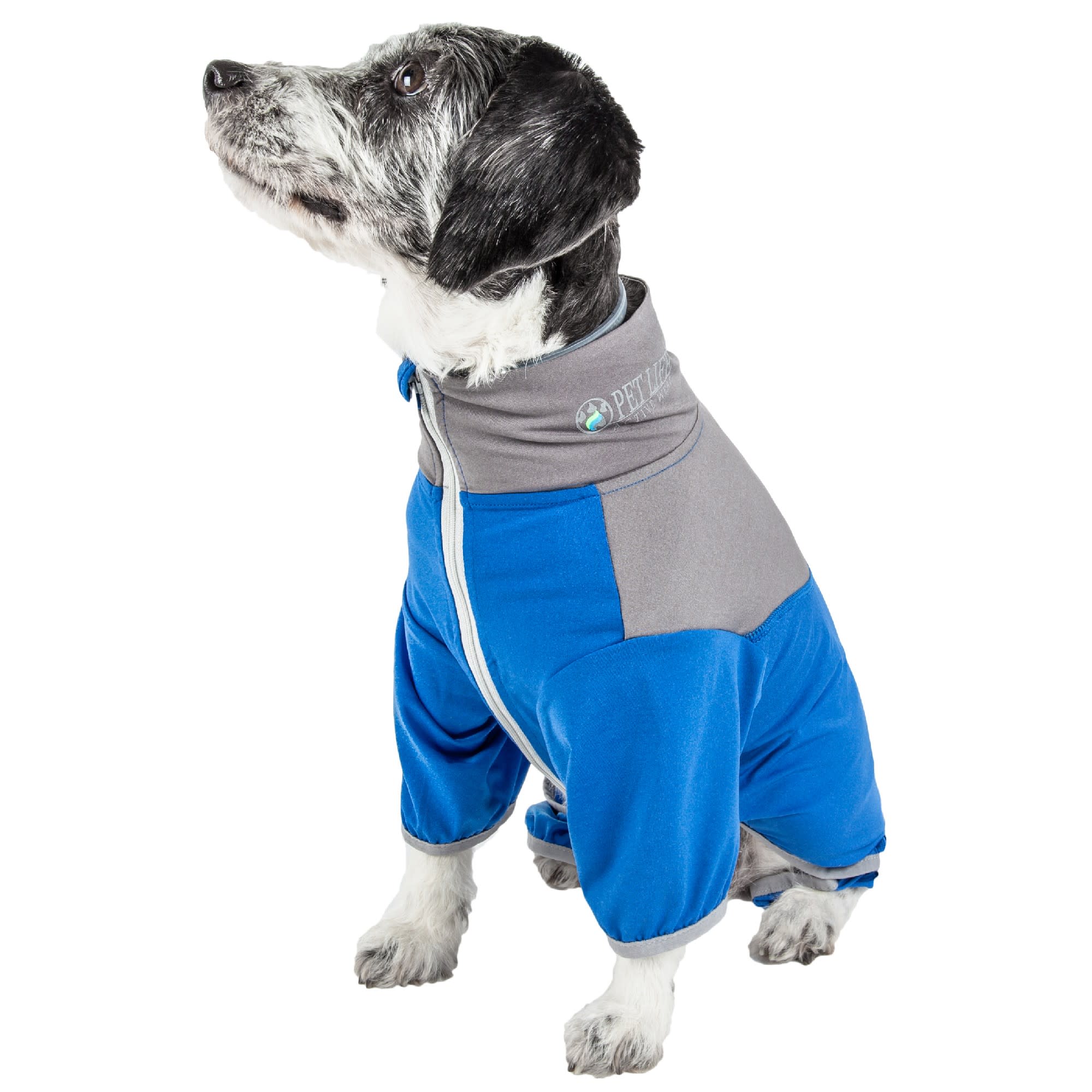 Pet Life Active Embarker Full Body Warm Up Blue Dog Sweaters， X-Small