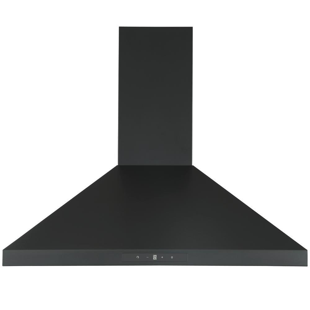 Ancona 30 in 440 CFM Convertible Wall Mount Pyramid Range Hood with LED Lights in Matte Black