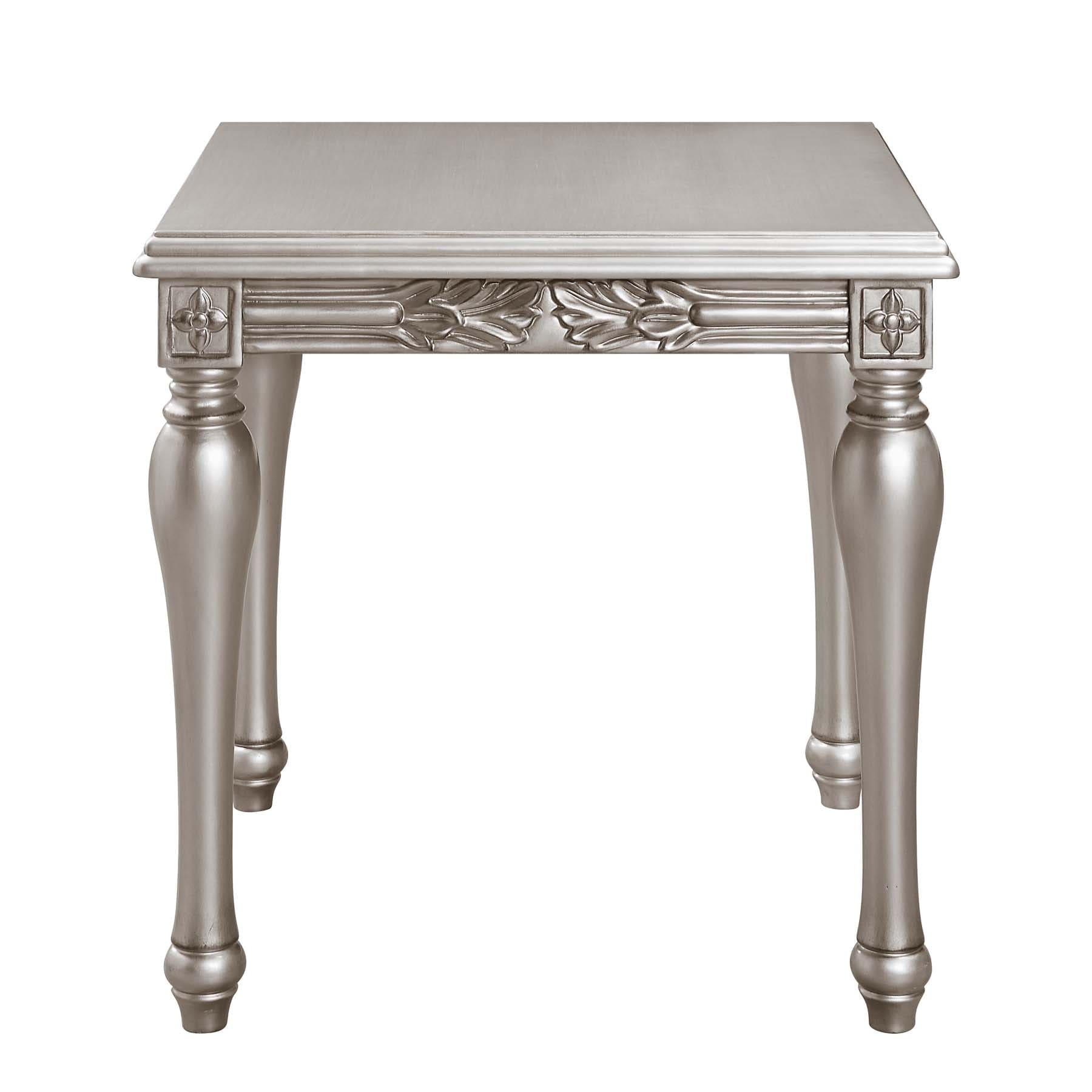 Wood End Table in Platinum