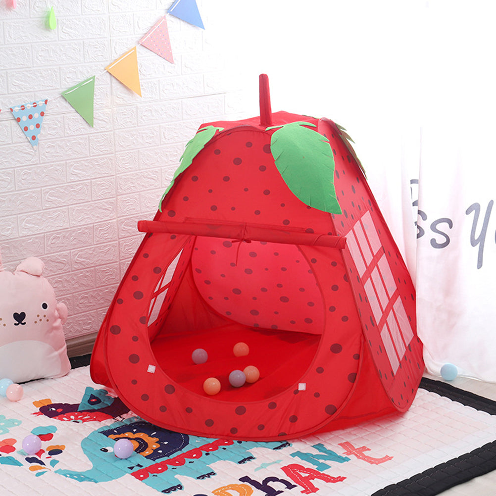 NUOLUX Children Strawberry Tent Portable Kids Game House Indoor Castle Foldable Tent Ocean Ball Pool