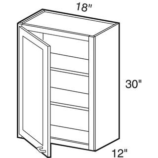 Home Decorators Collection Newport Assembled 18 x 30 x 12 in. Plywood Shaker Wall Kitchen Cabinet Left Soft Close in Painted Pacific White W1830L-NPW