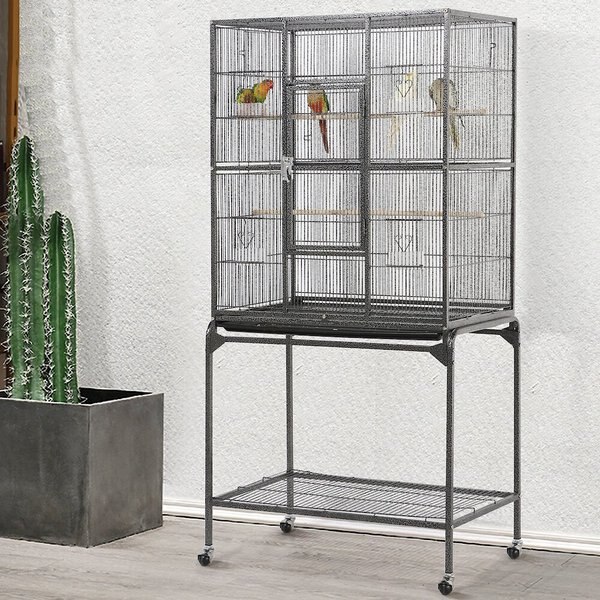 Yaheetech 63-in Open Top Metal Parrot Cage with Detachable Rolling Stand