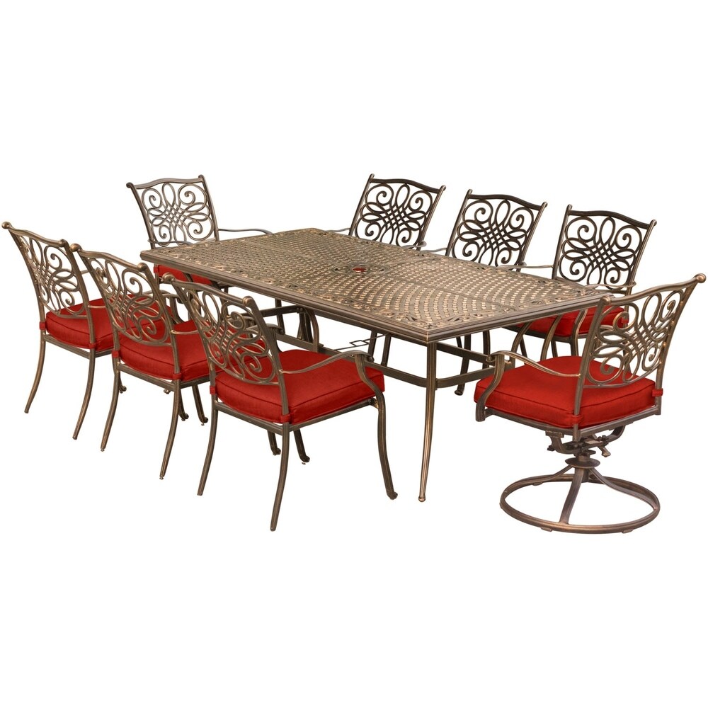 Hanover Traditions 9 Piece Dining Set in Red