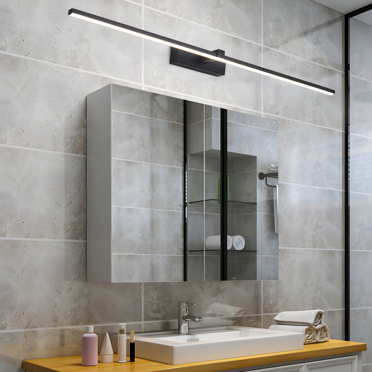 Metal Linear Mirror Wall Light