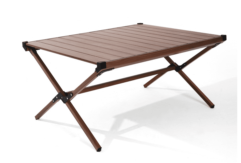 Ozark Trail Aluminum Roll-Top Camping Table， Dark Brown