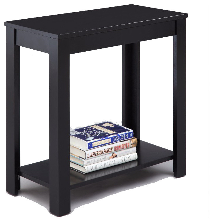 Minimalistic  Designed Wooden Chairside Table  Black   Transitional   Side Tables And End Tables   by BuyDBest  Houzz