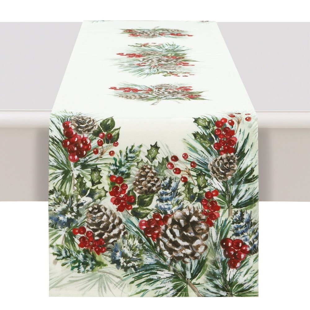 Snowy Garland Table Runner   13x90