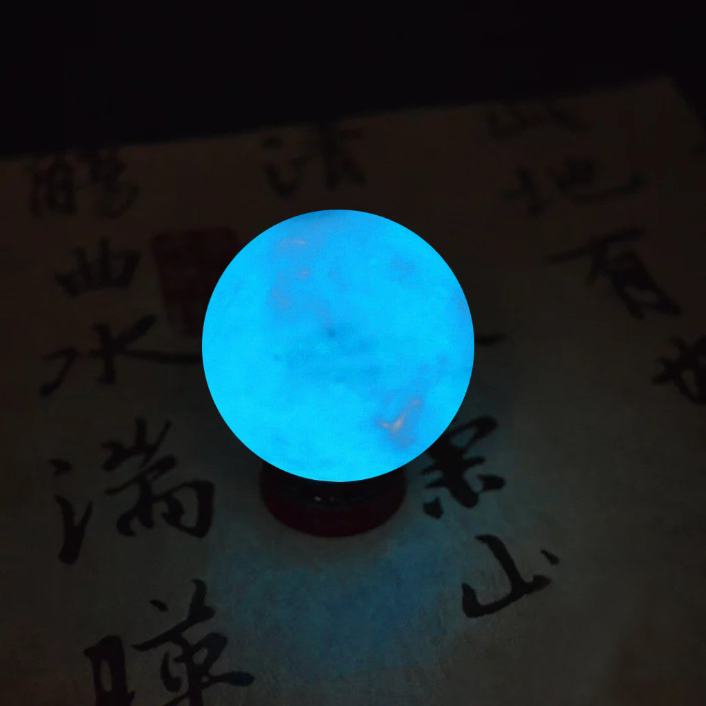 35MM Blue Luminous Quartz Sphere Ball Glow In The Dark Stone Led lights for bedroom outdoor floor lamp pendant DIY Wedding Party Bedroom Terrace(Multicolor)