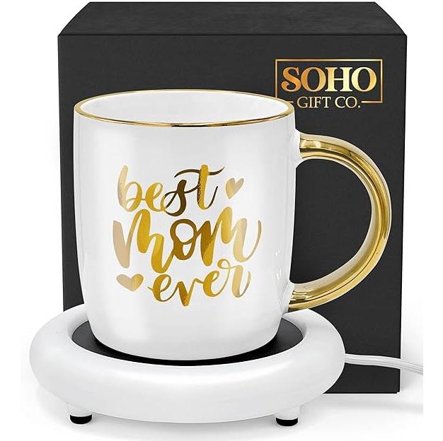 Galvanox Soho Electric Ceramic 12oz Coffee Mug With Warmer Best Mom Makes Great Gift