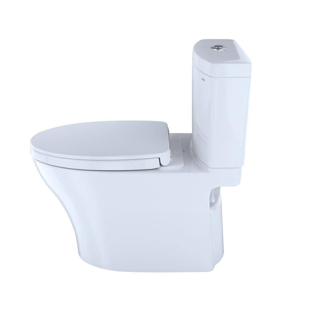 TOTO Aquia IV 2-Piece 0.81.0 GPF Dual Flush Elongated Standard Height Toilet in Cotton White SoftClose Seat Included MS446124CUMG#01