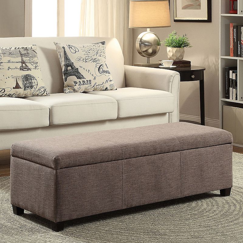 Simpli Home Avalon Upholstered Storage Ottoman