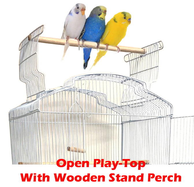 Large 36-inch Open Top Portable Hanging Travel Bird Flight Cage for Parakeets Finches Canaries Lovebirds Small Quaker Parrots Cockatiels Budgie Green Cheek Conure