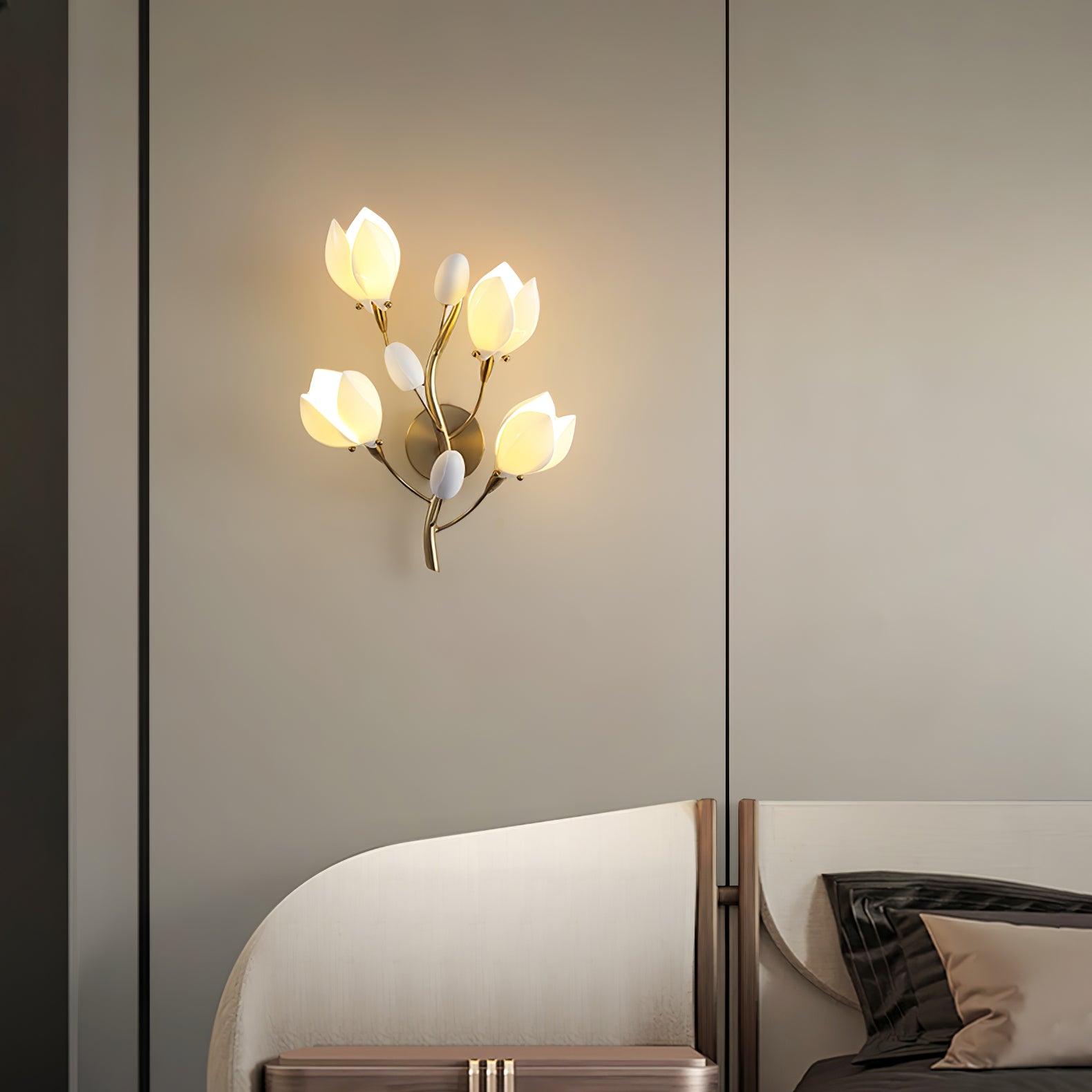 Porcelain Magnolia Wall Lamp