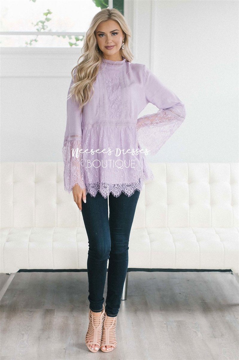 Lavender Full Of Lace Blouse