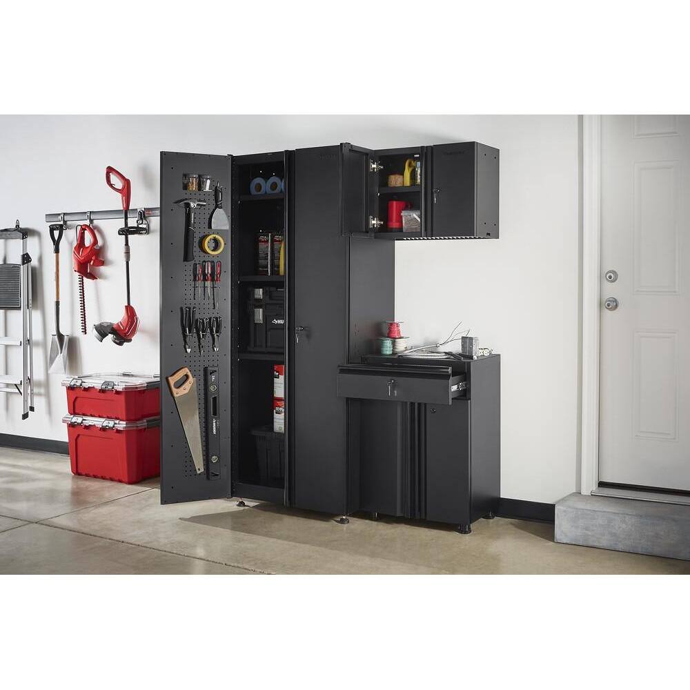 Husky 3-Piece Regular Duty Welded Steel Garage Storage System in Black GS05403-1W