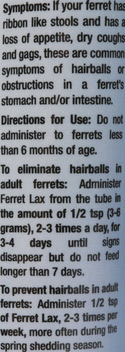 Marshall Lax for the Prevention of Hairballs in Ferrets