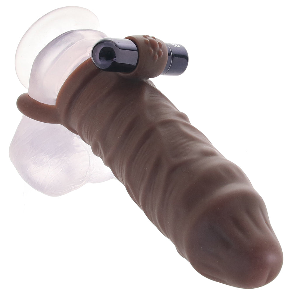 Size Up 1 Inch Realistic Vibrating Extender in Brown