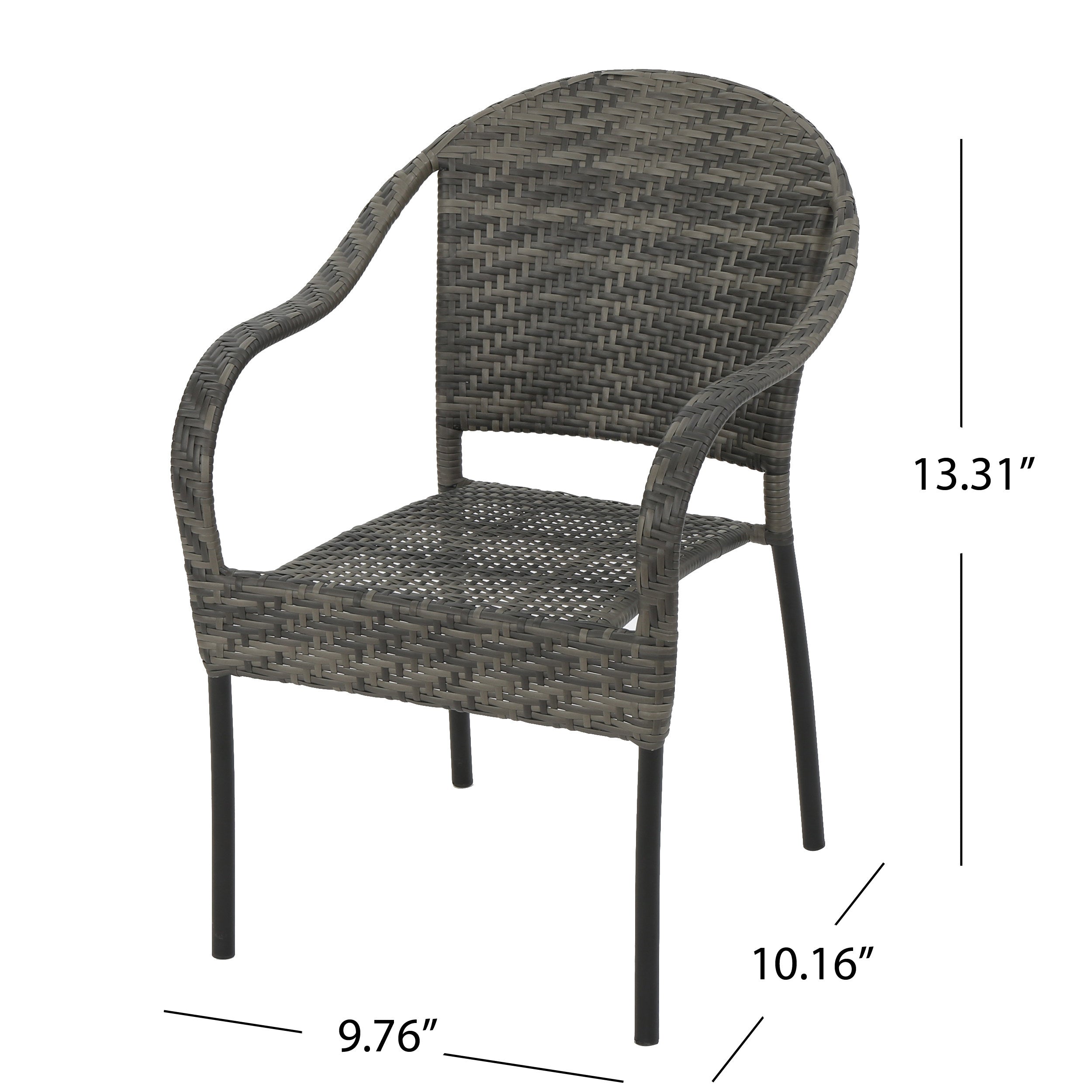 Livingston Outdoor Grey Wicker Chair (Set of 2)