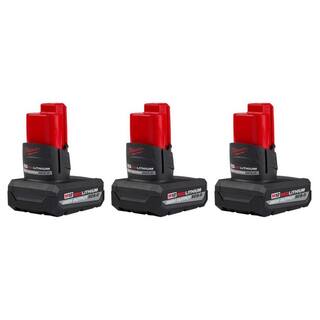 MW M12 12-Volt Lithium-Ion XC High Output 5 Ah Battery (3-Pack) 48-11-2450-48-11-2450-48-11-2450