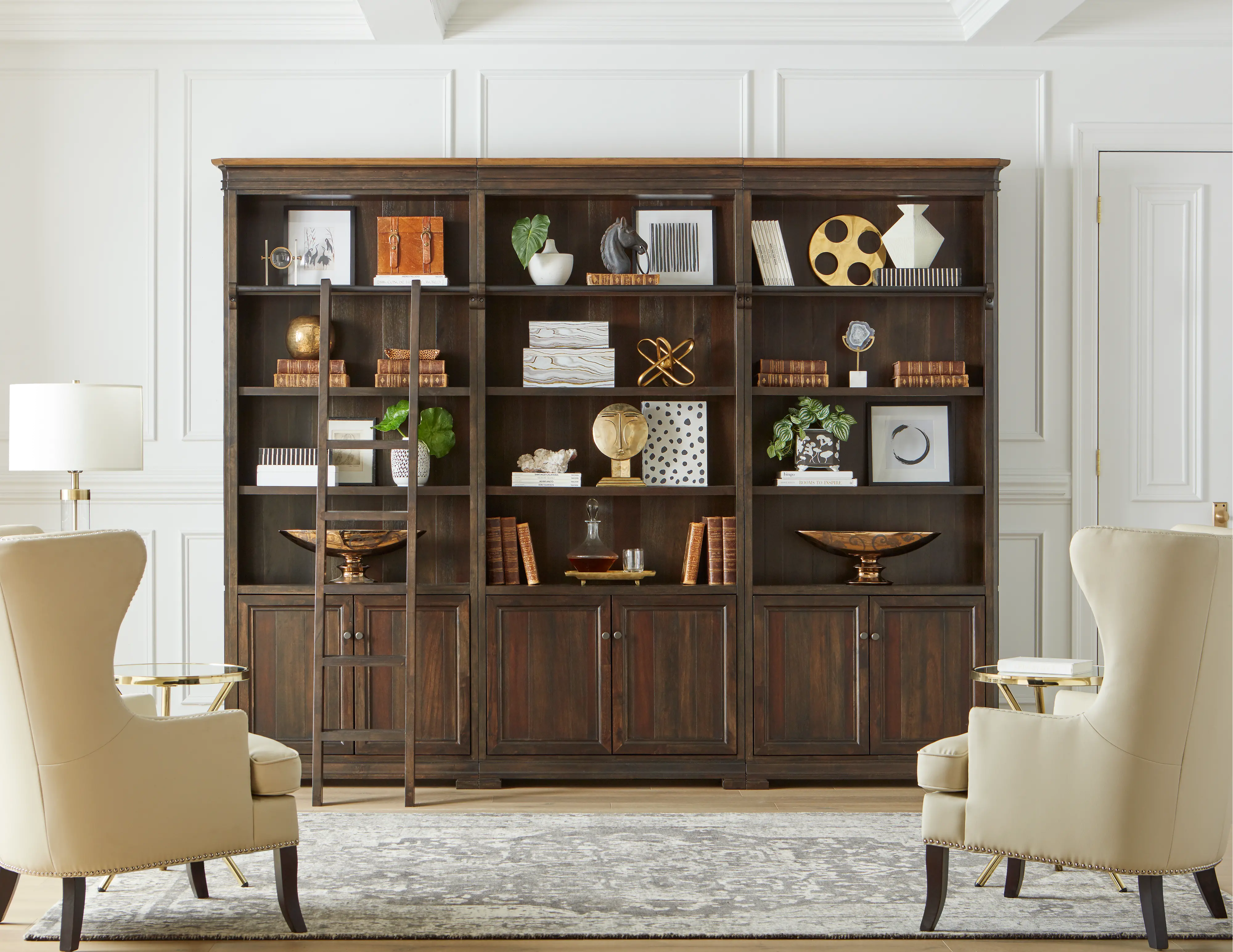 Sonoma Brown Executive Bookcase Wall