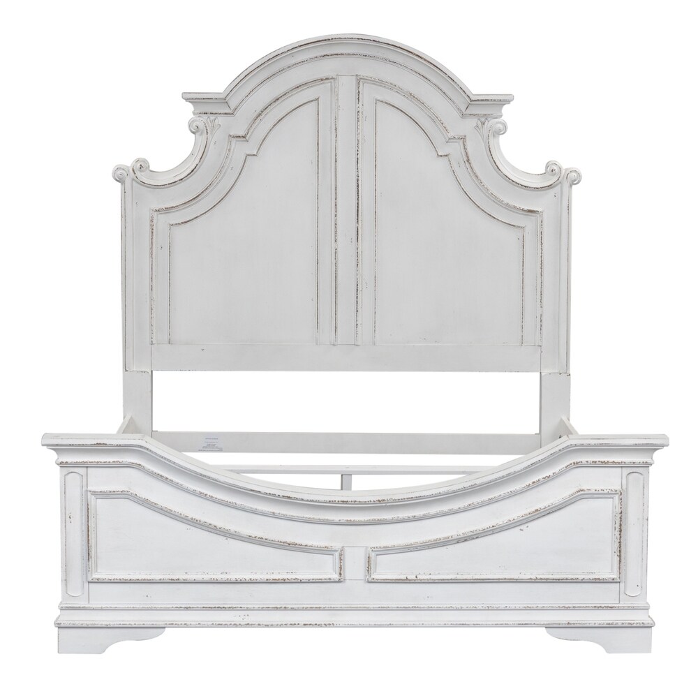 Magnolia Manor Antique White King Panel Bed