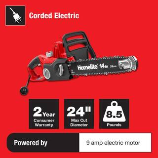 Homelite 14 in. 9 Amp Electric Chainsaw UT43104