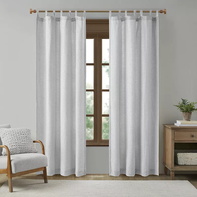 Madison Park 1-panel Barnet Thermal Insulated Faux Linen Light Filtering Tab Top Window Curtain