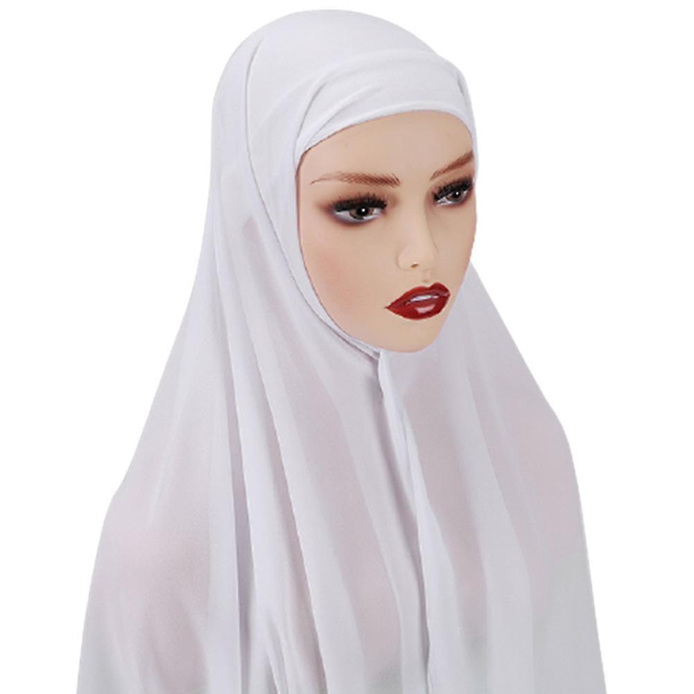 1pc Chiffon Hijab Scarf For Women Veil Instant Hijab Muslim Ladies Fashion Islam Hijab Scarf Female Musulman Wrap Headscarf