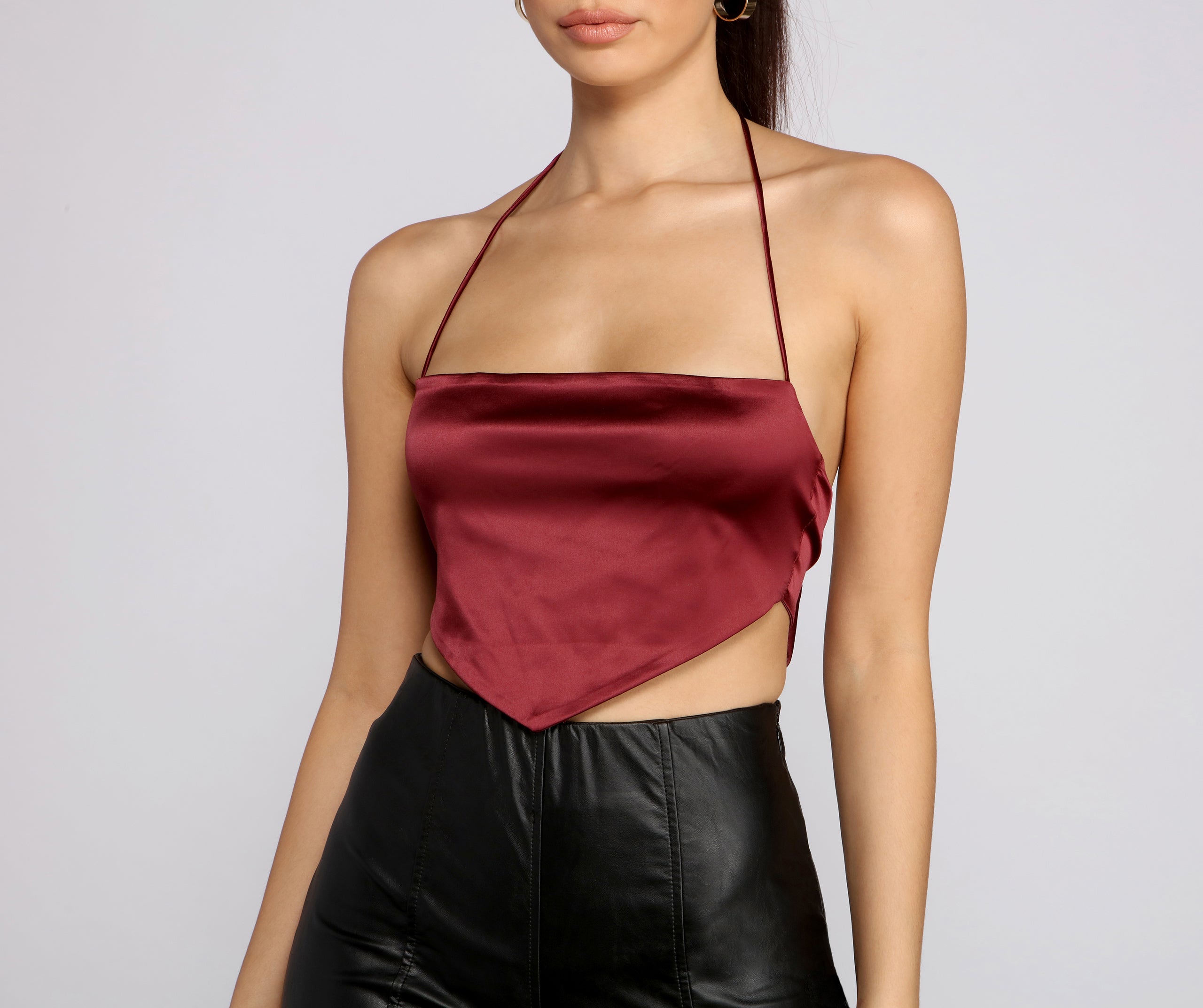 Chic Stunner Satin Scarf Top