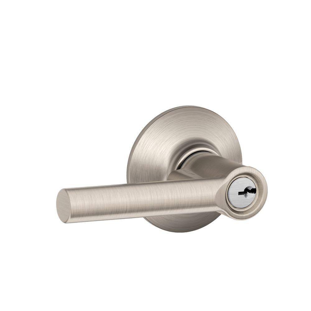 Schlage Broadway Satin Nickel Keyed Entry Door Handle F51A BRW 619