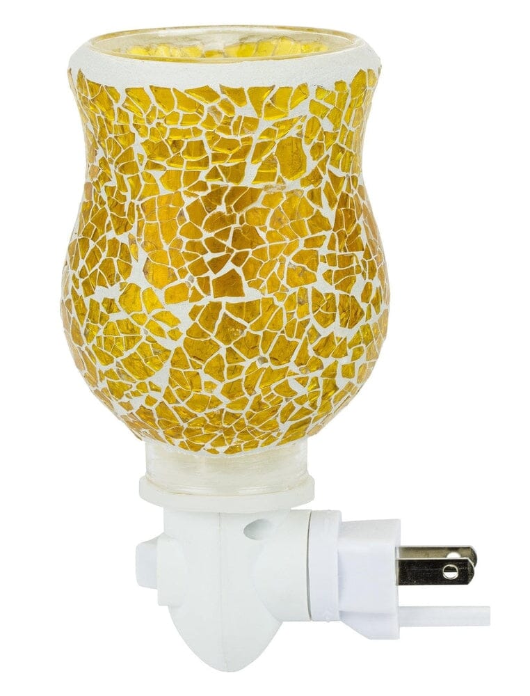 Mosaic Glass Plug-In Fragrance Wax Melt Warmer (Crackled Amber)