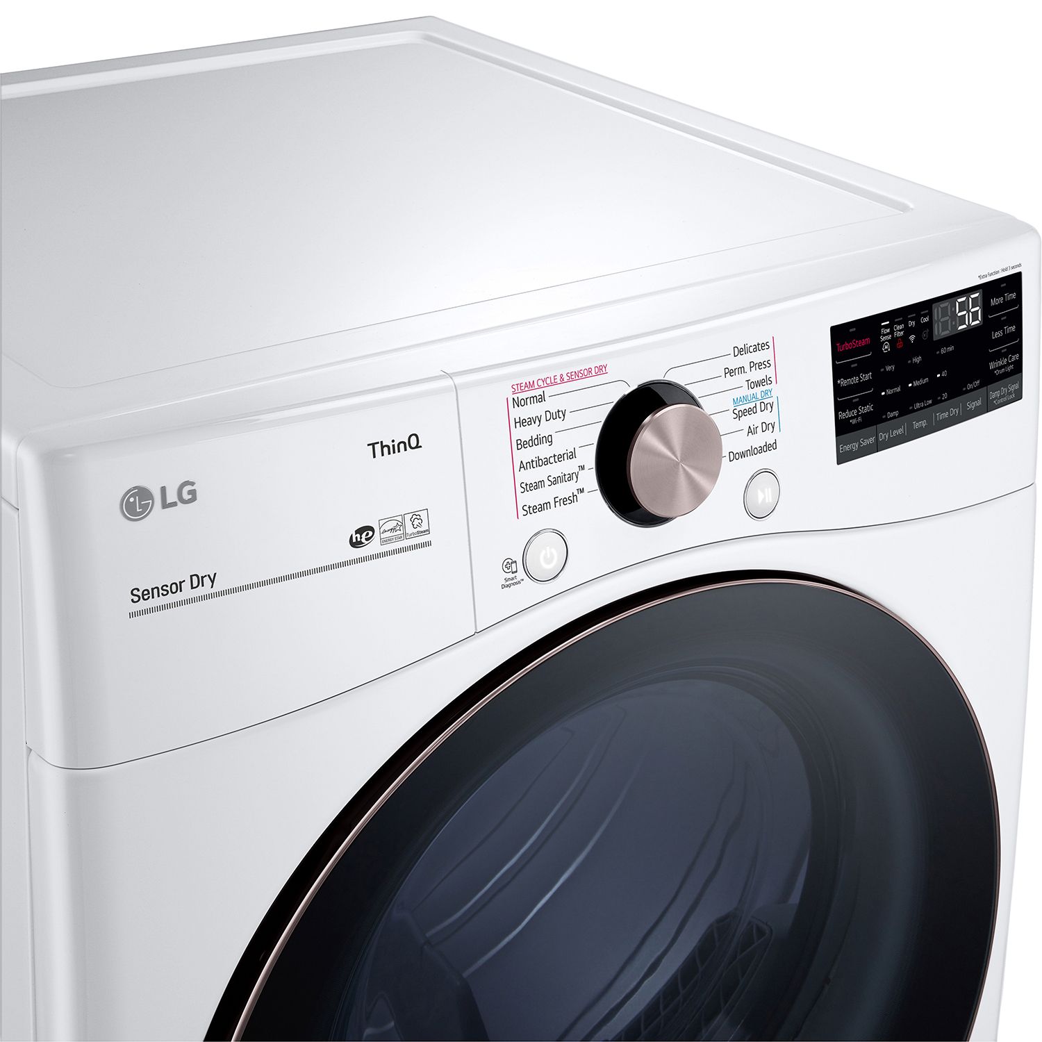 LG 7.4 Cu. Ft. White Smart Wi-Fi Enabled Front Load Gas Dryer With TurboSteam And Built-In Intelligence