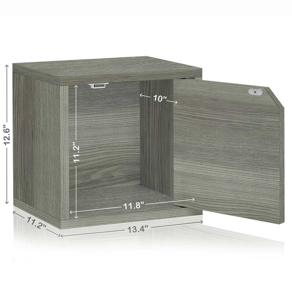 Way Basics 12.6 in. H x 13.4 in. W x 11.2 in. D Grey Recycled Materials 1-Cube Organizer C-DCUBE-GY