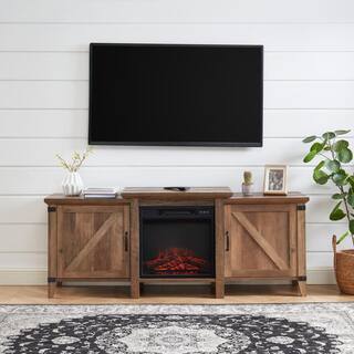 CASAINC 63 in. Freestanding Wooden Electric Fireplace TV Stand in Rustic Oak CA-WMTVS015-RSO