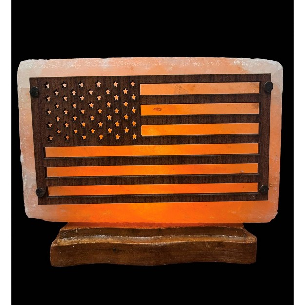 Usa Flag Himalayan Salt Usb Novelty Table Lamp Pink Q amp a Himalayan Salt