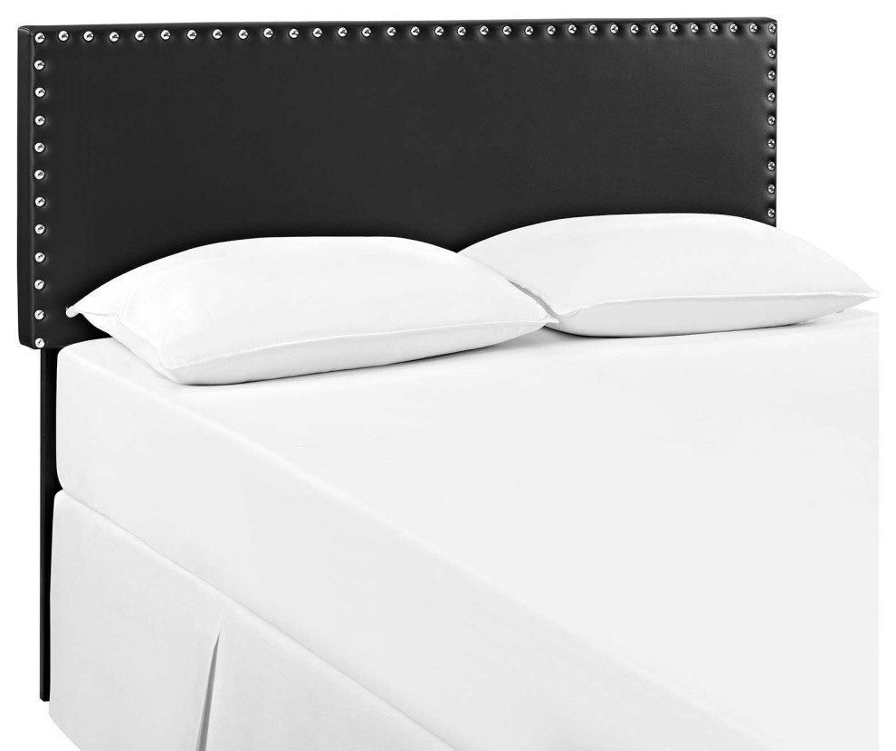 Phoebe King Faux Leather Headboard   Transitional   Headboards   by BisonOffice  Houzz