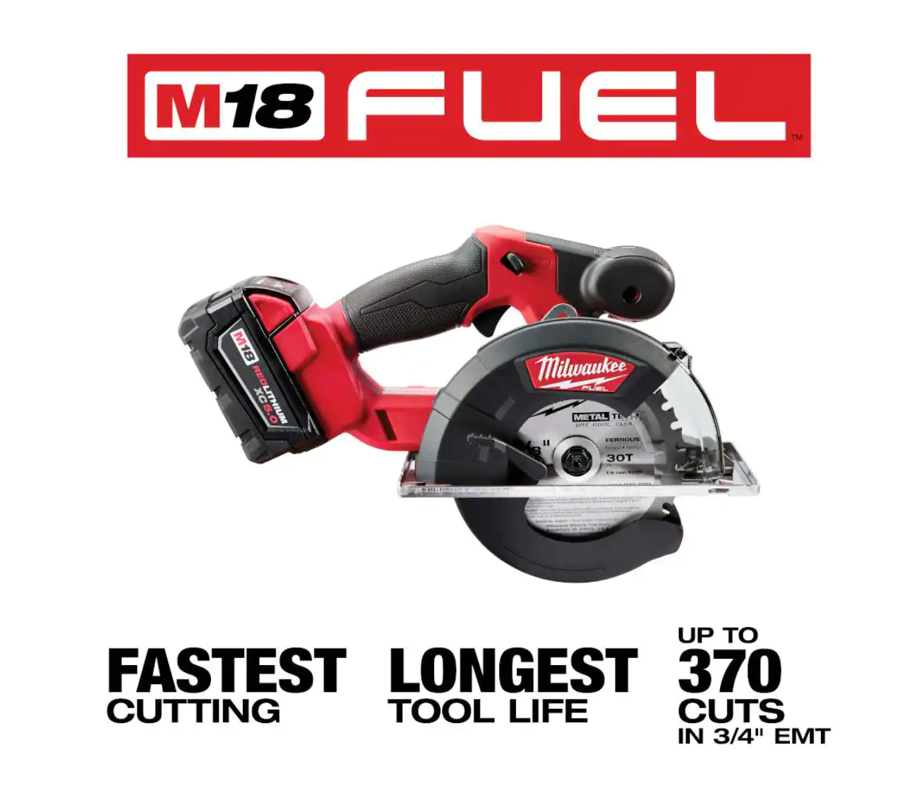 Milwaukee 2782-20 M18 FUEL 18-Volt Lithium-Ion Brushless Cordless Metal Cutting 5-3/8 in. Circular Saw (Tool-Only) w/ Metal Saw Blade