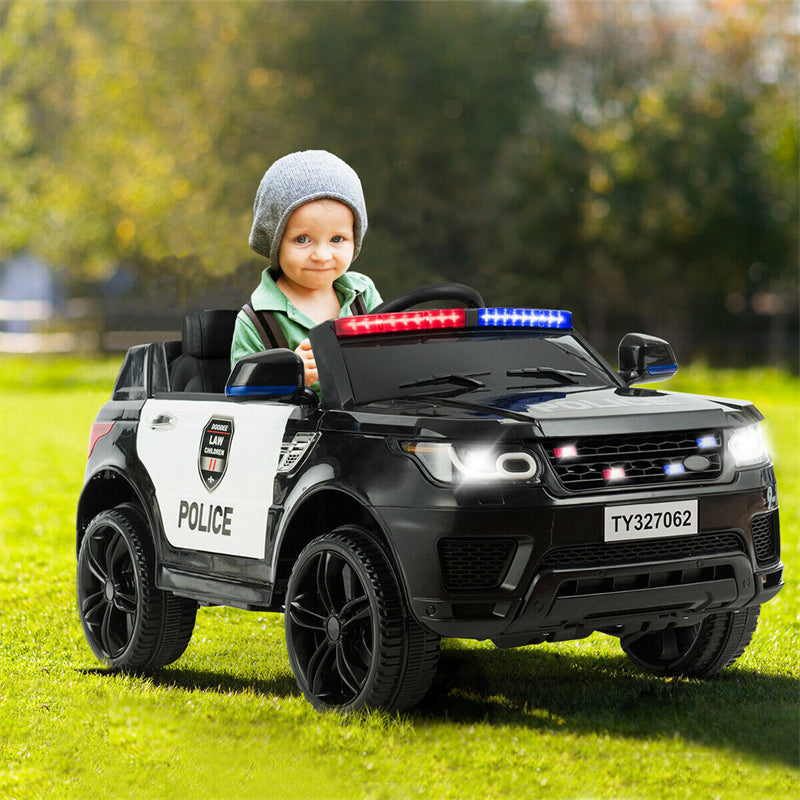 Kids Ride On Police Car 12V Battery Powered Electric Riding Toy Truck Car with LED Siren Flashing Light