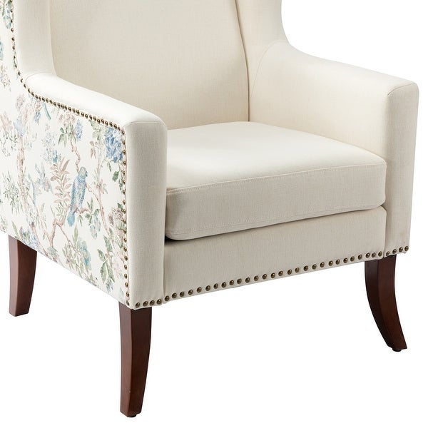 Hagens Wooden Upholstered Armchair with Square Arms by HULALA HOME