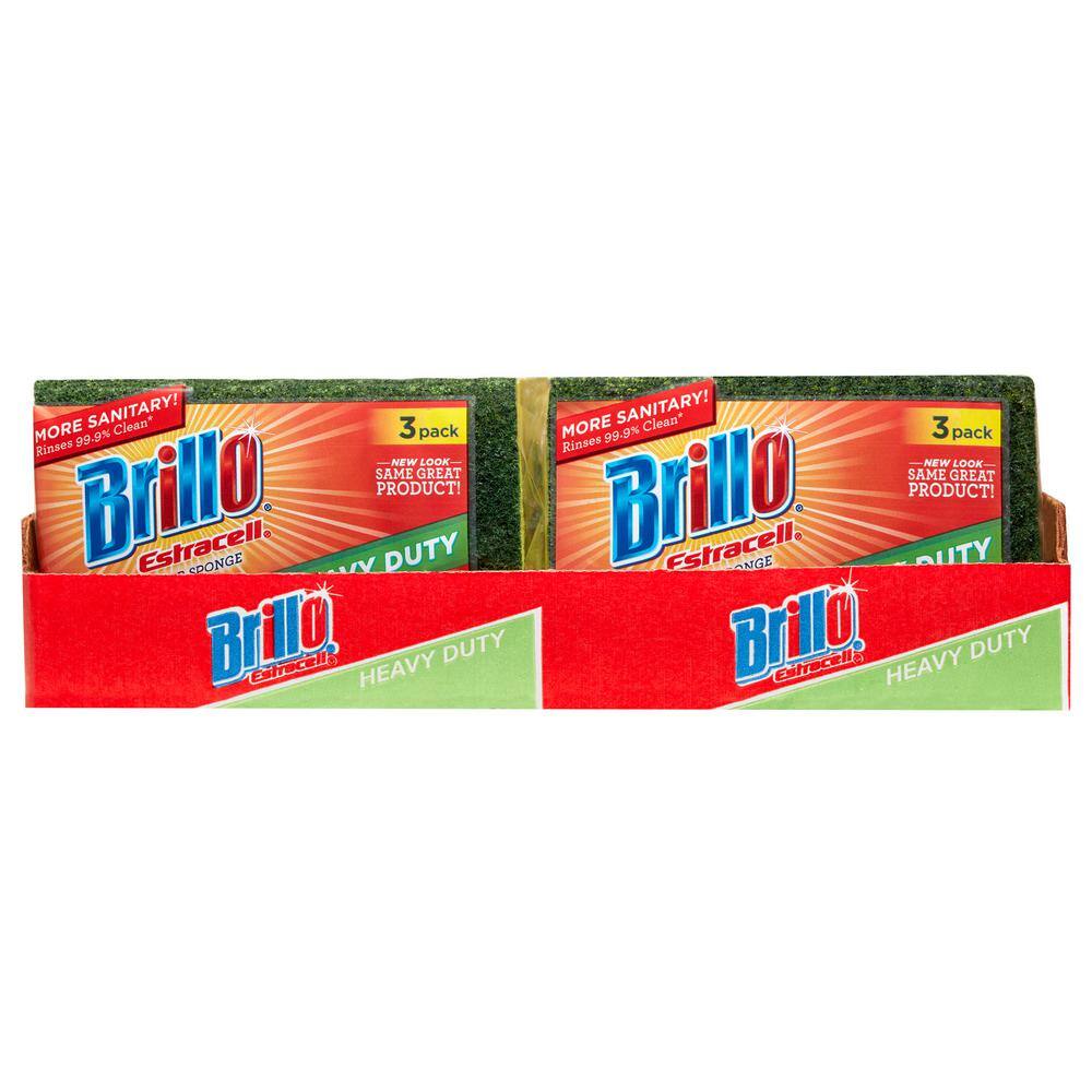 Brillo Estracell Heavy-Duty Scrub Sponge (3-Count Case of 8) 21031