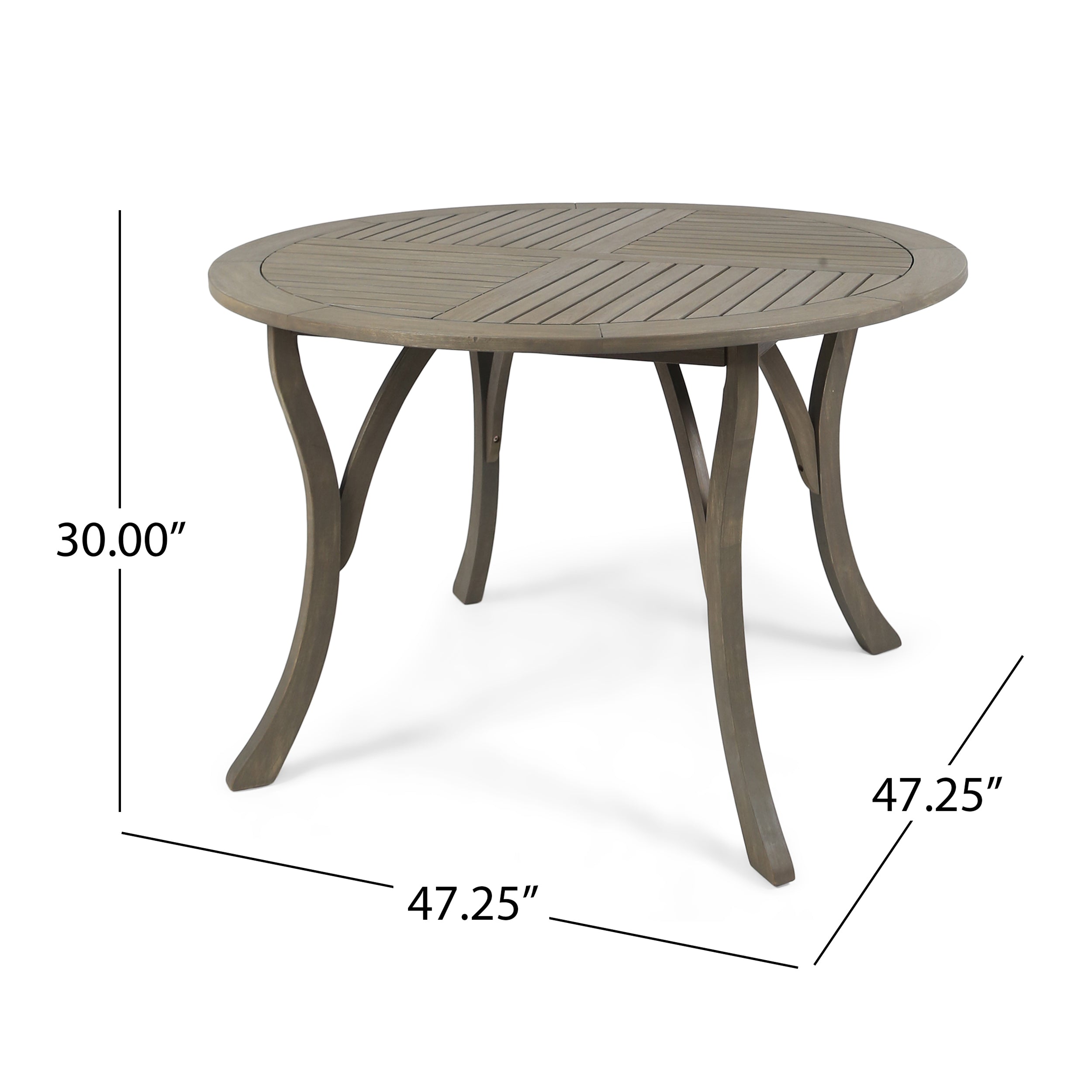 Rosin Outdoor 4 Seater Acacia Wood Circular Dining Set