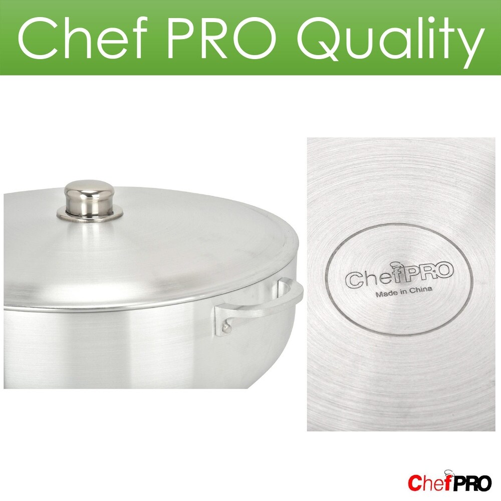 Chef PRO Commercial Grade Aluminum Caldero Stock Pot  28.4 Quarts   28.4 Quarts