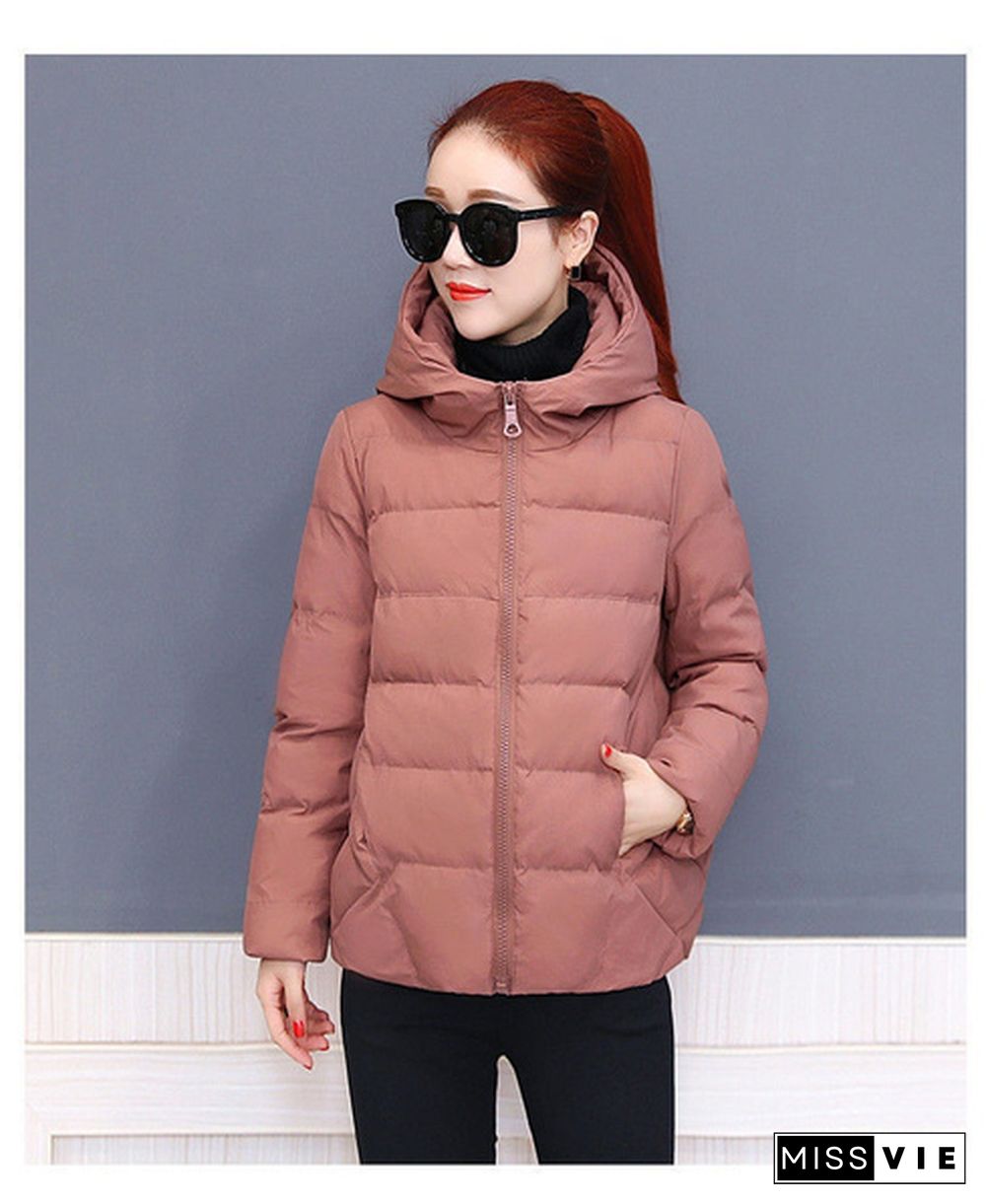 Women's Winter Jacket New Large Loose Hooded Cotton Padded Jacket Short Coat Cotton Padded Women's Winter Wear