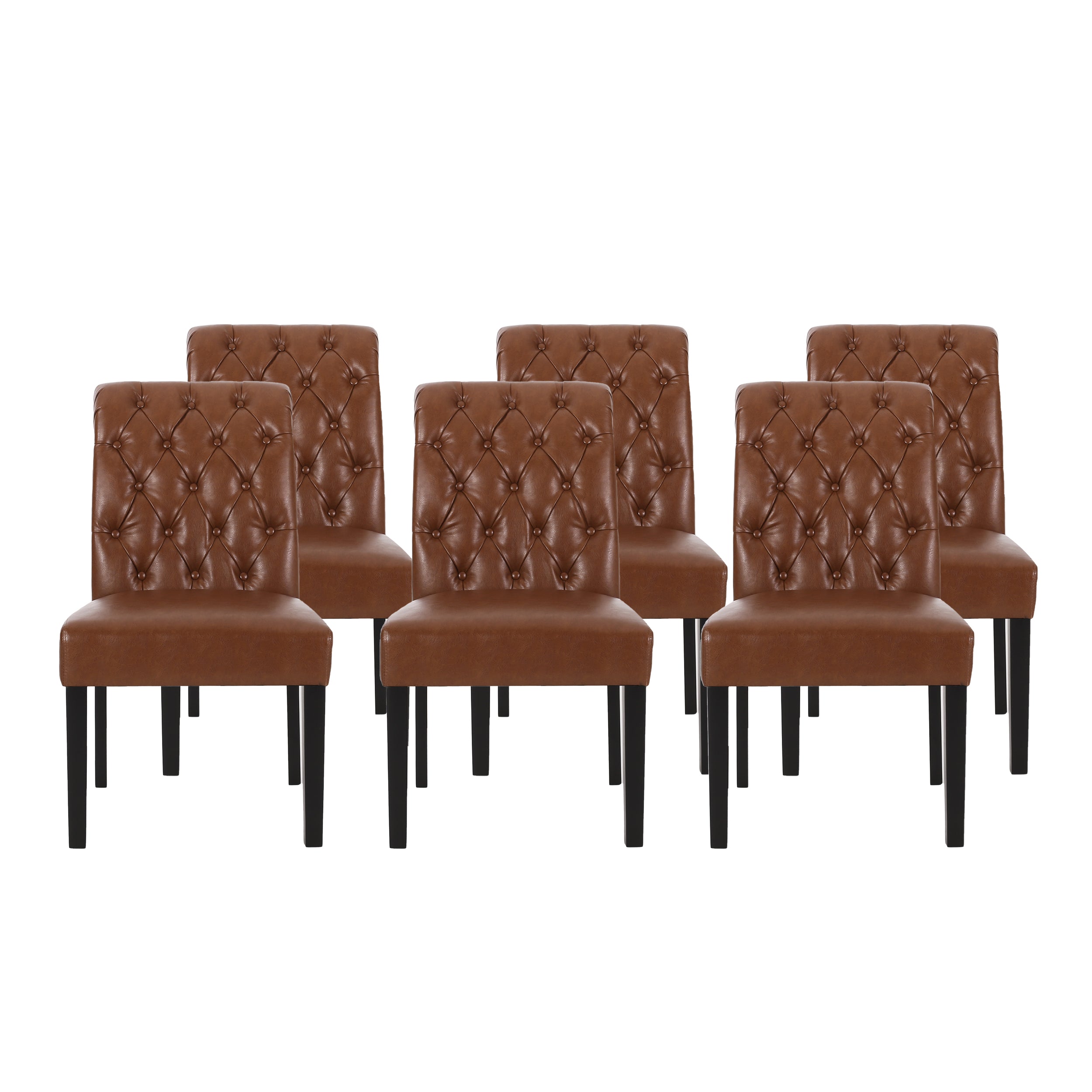 Emerson Contemporary Tufted Rolltop Dining Chairs, Set of 6