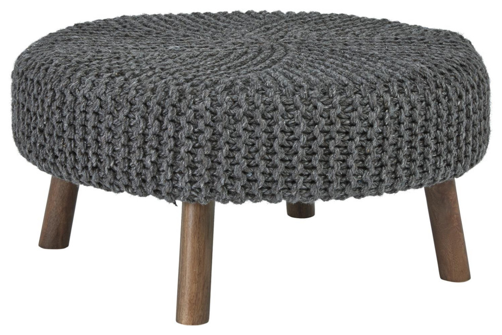 Jassmyn Charcoal Oversized Accent Ottoman   Midcentury   Footstools And Ottomans   by Ashley Furniture Industries  Houzz