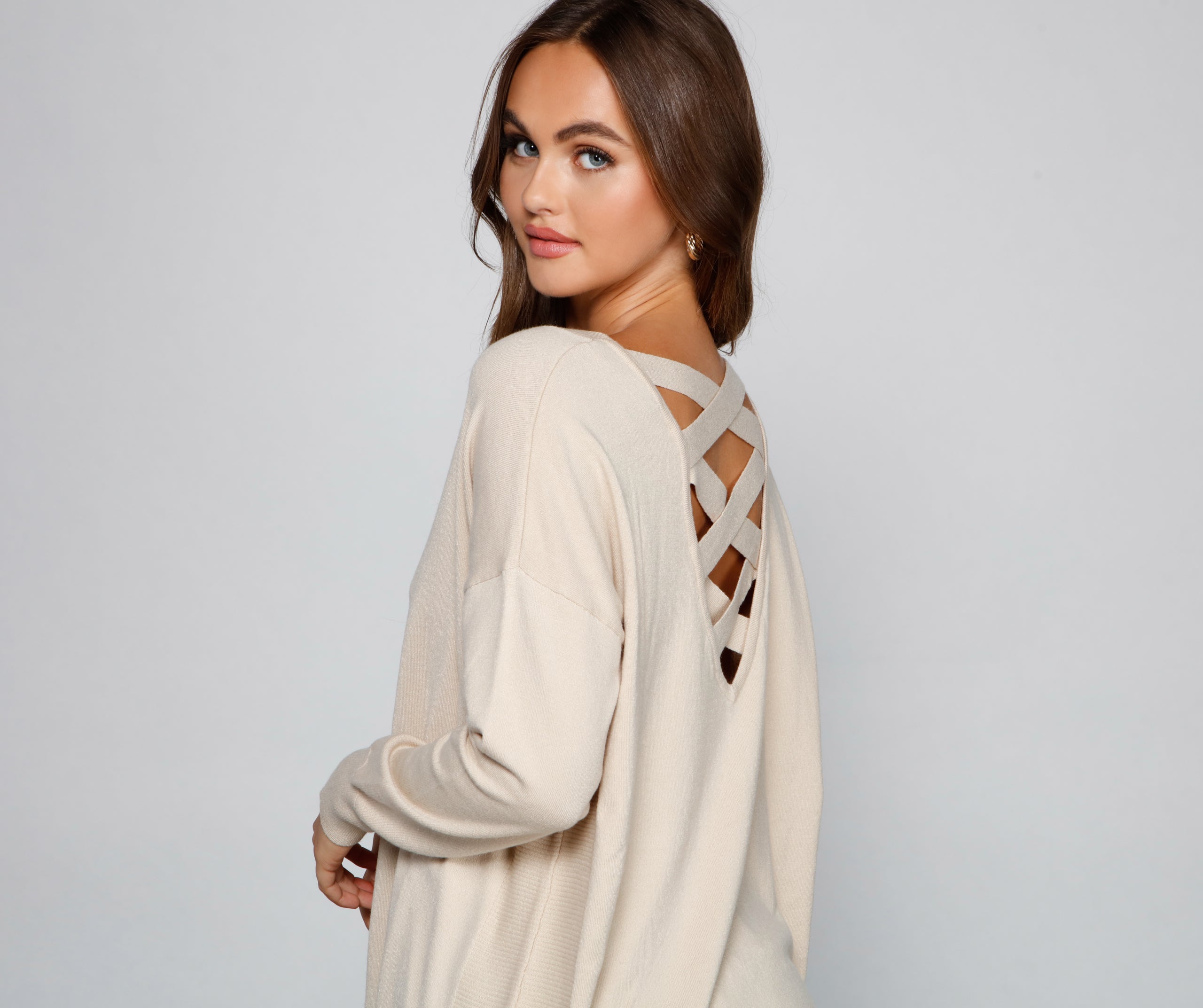 Cozy Basic Lattice Back Tunic