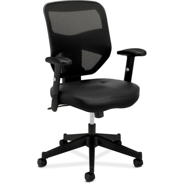 HON VL531 Mesh High-Back Task Chair with Adjustable Arms， Supports Up to 250 lb， 18