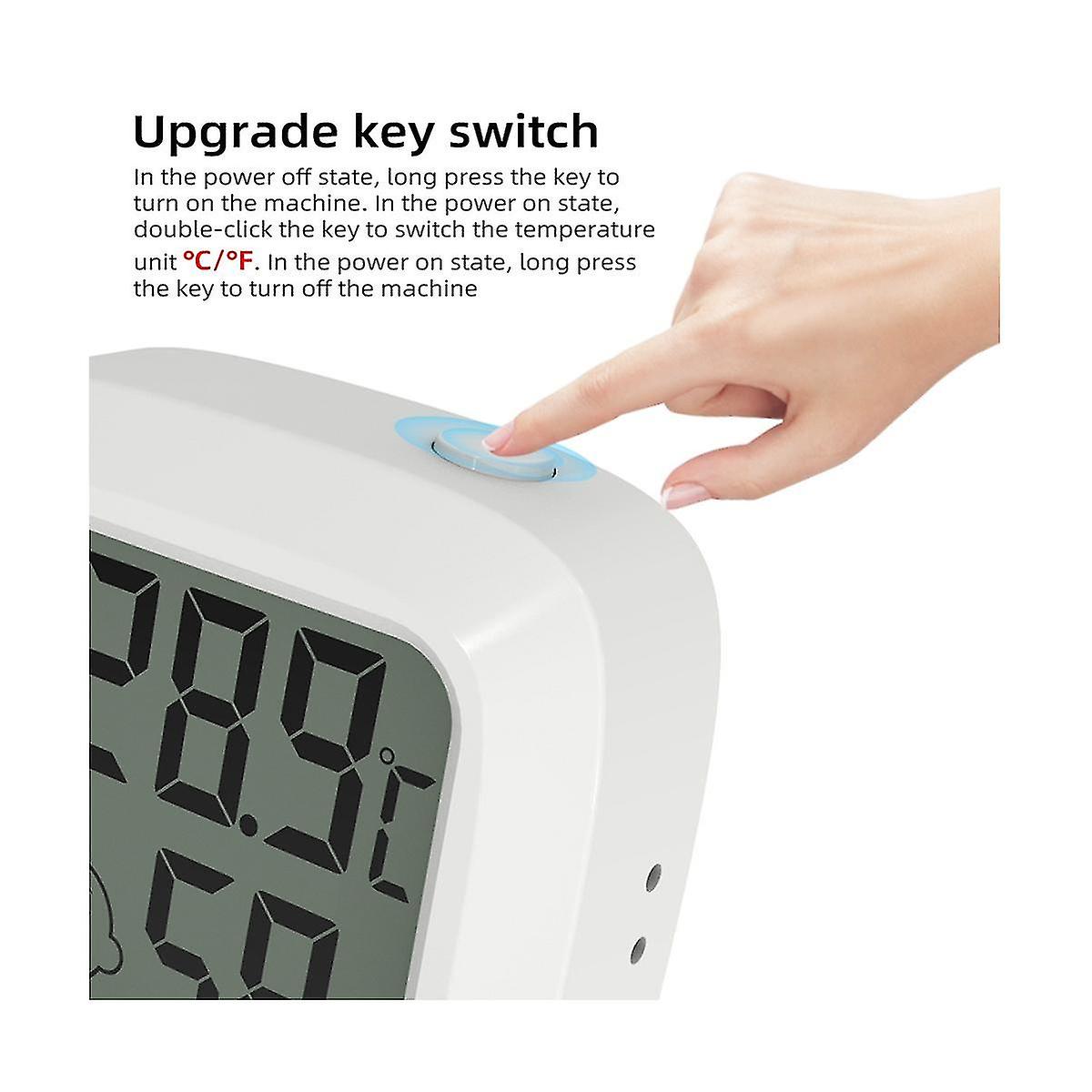 Mini Lcd Digital Thermometer Hygrometer Magentic Temperature Meter Humidity Sensor White