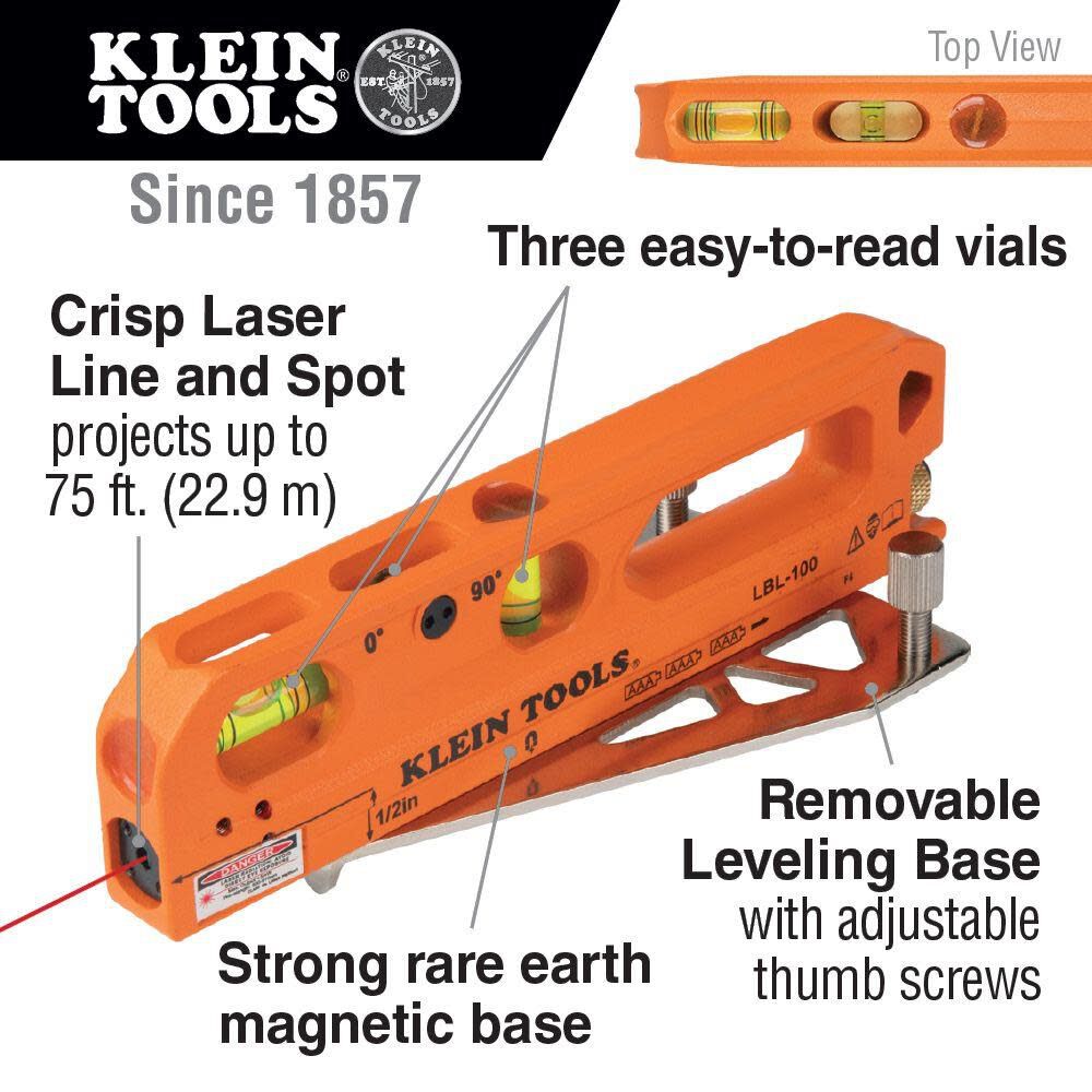 Klein Tools Laser Line Bubble Level LBL100 from Klein Tools